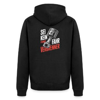 Autofahrer - fahr verbrenner - Unisex Premium Bio Zip Hoodie - Schwarz - Hinten - Nico (187cm)
