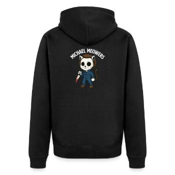 Michael Meowers Spooky Halloween Cat Parody - Unisex Premium Organic Zip Hoodie - black - Back - Nico (187cm)