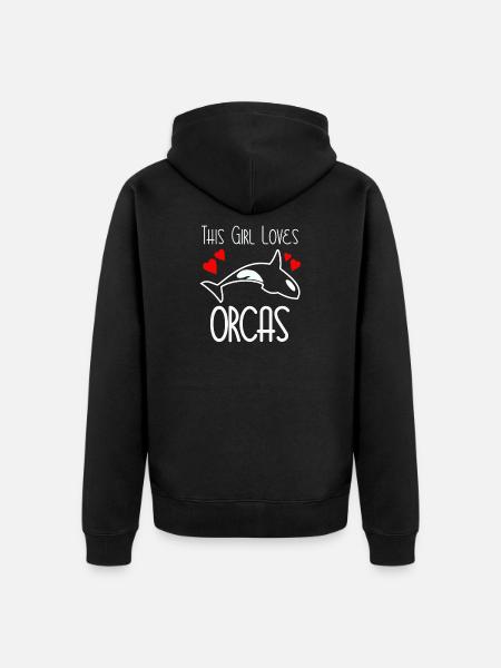Cette fille aime les orques - Veste à capuche bio Premium Unisexe - noir