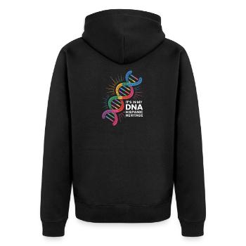 Its In My DNA Hispanic Heritage Latino Stolz - Unisex Premium Bio Zip Hoodie - Schwarz - Hinten - Nico (187cm)