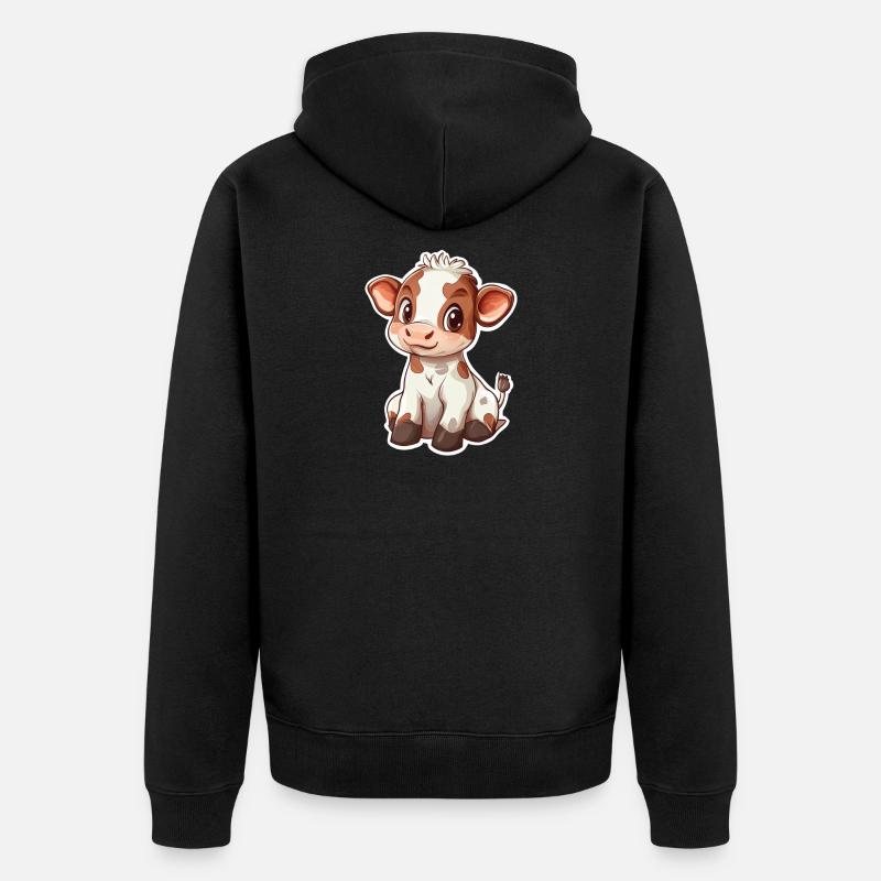 Kuh - Unisex Premium Bio Zip Hoodie - Schwarz