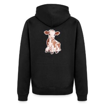 Vache - Veste à capuche bio Premium Unisexe - noir - Dos - Nico (187cm)