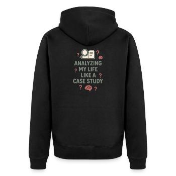 Un futur psychologue me diagnostique - Veste à capuche bio Premium Unisexe - noir - Dos - Nico (187cm)