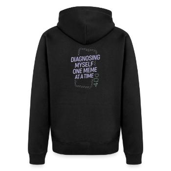 Un futur psychologue me diagnostique - Veste à capuche bio Premium Unisexe - noir - Dos - Nico (187cm)
