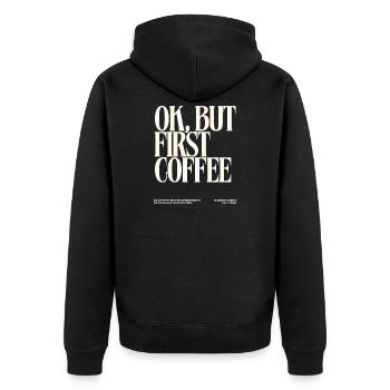 Coffee Break Motif for Coffee Lovers - Unisex Premium Organic Zip Hoodie - black - Back - Nico (187cm)