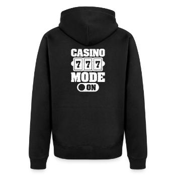 Casino Gambler Mode On Gambling - Unisex Premium Bio Zip Hoodie - Schwarz - Hinten - Nico (187cm)