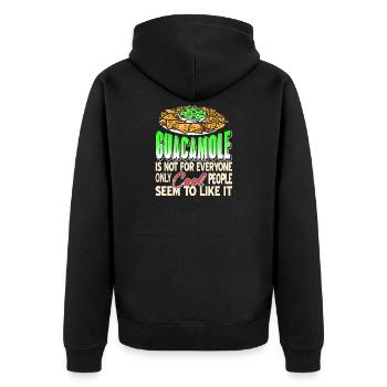 Guacamole Only Cool People Like It Funny Snack - Unisex Premium Organic Zip Hoodie - black - Back - Nico (187cm)