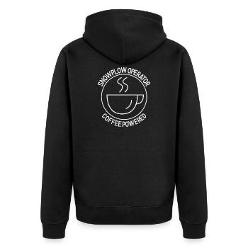 Snowplow Operator Coffee Powered Snow Plow Driver - Unisex Premium Organic Zip Hoodie - black - Back - Nico (187cm)