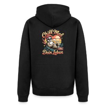 Temps de détente Votre vie Paresseux Soleil - Veste à capuche bio Premium Unisexe - noir - Dos - Nico (187cm)