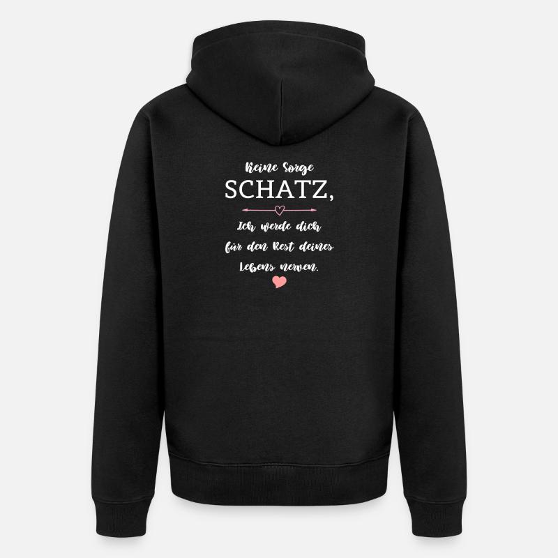 Humour Dire Relation Mariage Partenariat - Veste à capuche bio Premium Unisexe - noir