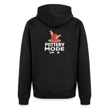 Pottery Mode On Being Creative - Unisex Premium Organic Zip Hoodie - black - Back - Nico (187cm)