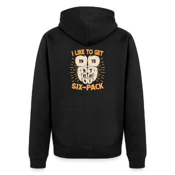 Jeu de bingo J’aime obtenir un pack de six Bingo - Veste à capuche bio Premium Unisexe - noir - Dos - Nico (187cm)