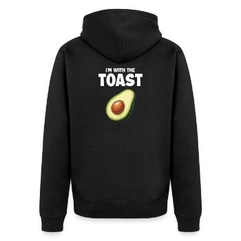 I'm With The Toast Funny Halloween Couple - Unisex Premium Organic Zip Hoodie - black - Back - Nico (187cm)