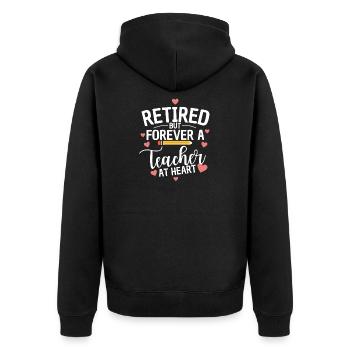 Citation d’un enseignant à la retraite Enseignant à la retraite - Veste à capuche bio Premium Unisexe - noir - Dos - Nico (187cm)
