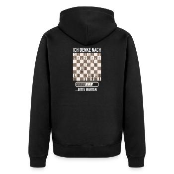 Échecs Joueurs d’échecs Club d’échecs Veuillez patienter - Veste à capuche bio Premium Unisexe - noir - Dos - Nico (187cm)