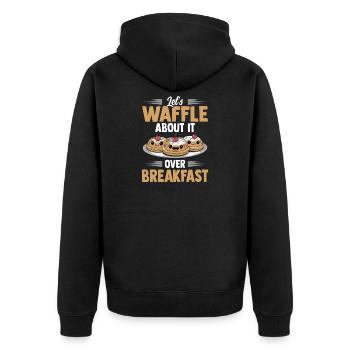 Discutons-en au petit-déjeuner - Veste à capuche bio Premium Unisexe - noir - Dos - Nico (187cm)