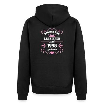 Lackierer Geburtstag Jahrgang 1995 Lackiererin 95 - Unisex Premium Bio Zip Hoodie - Schwarz - Hinten - Nico (187cm)