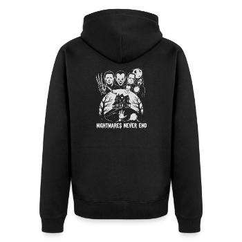 Les cauchemars ne finissent jamais l’horreur Illustration - Veste à capuche bio Premium Unisexe - noir - Dos - Nico (187cm)