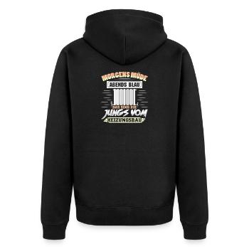 Heating Engineer Heating Construction Plumber Plumber - Unisex Premium Organic Zip Hoodie - black - Back - Nico (187cm)