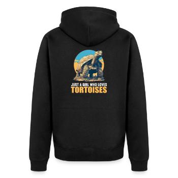 Tortoises Tortoise - Unisex Premium Organic Zip Hoodie - black - Back - Nico (187cm)