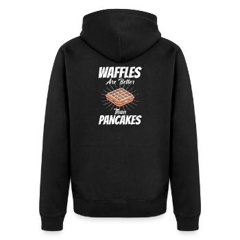 Waffles Are Better Than Pancakes - Unisex Premium Organic Zip Hoodie - black - Back - Nico (187cm)