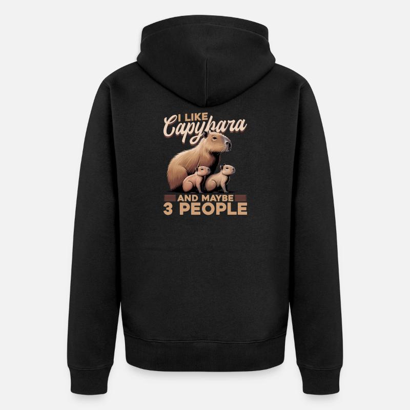 Drôle de Capybara - Veste à capuche bio Premium Unisexe - noir