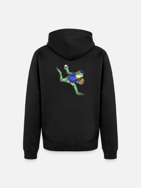Frog Baseball Baseball Glove - Unisex Premium Organic Zip Hoodie - black