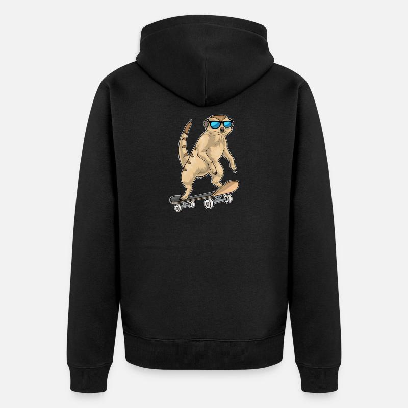 Suricate Skater Skateboard - Veste à capuche bio Premium Unisexe - noir