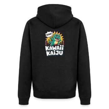 Kawaii Kaiju Pop Culture Esthétique Japonaise - Veste à capuche bio Premium Unisexe - noir - Dos - Nico (187cm)