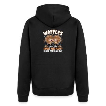 Gaufres sucrées Relation gaufre moelleuse - Veste à capuche bio Premium Unisexe - noir - Dos - Nico (187cm)
