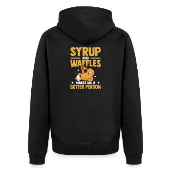 Syrup and waffles Sweet pastries Pancakes - Unisex Premium Organic Zip Hoodie - black - Back - Nico (187cm)