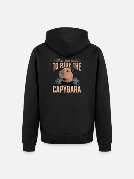 Funny aesthetic Kawaii Capybara - Unisex Premium Bio Zip Hoodie - Schwarz