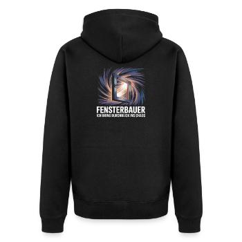 Window Manufacturer - Unisex Premium Organic Zip Hoodie - black - Back - Nico (187cm)