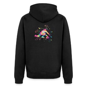 Curler Winter Sports Curling - Unisex Premium Organic Zip Hoodie - black - Back - Nico (187cm)