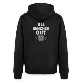 Développé couché Mememe Discover Me Bro Gym - Veste à capuche bio Premium Unisexe - noir - Dos - Nico (187cm)