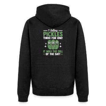 Vendeur de concombre, cornichons, aneth, cadeau de concombre - Veste à capuche bio Premium Unisexe - noir - Dos - Nico (187cm)