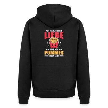 French fries love salt fries fried fries - Unisex Premium Organic Zip Hoodie - black - Back - Nico (187cm)