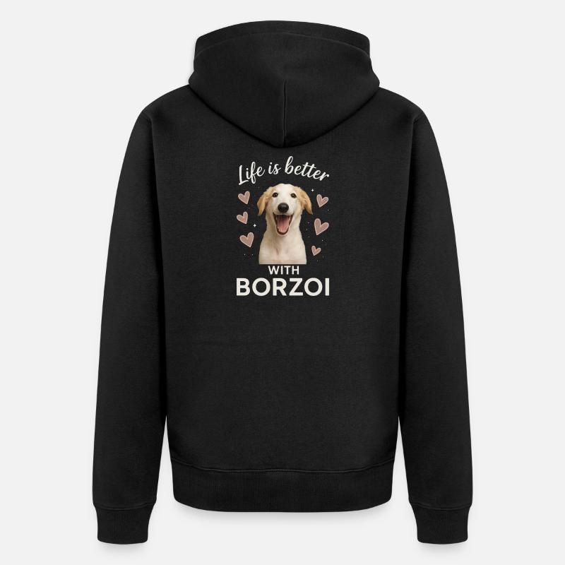Barzoï - Veste à capuche bio Premium Unisexe - noir