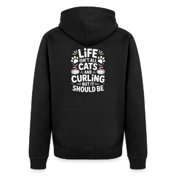 Curling Dire Chats Drôle Curling Cadeau - Veste à capuche bio Premium Unisexe - noir - Dos - Nico (187cm)