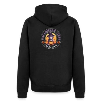 Halloween Sorcière Chapeau Citrouille Chien Américain Staffie - Veste à capuche bio Premium Unisexe - noir - Dos - Nico (187cm)