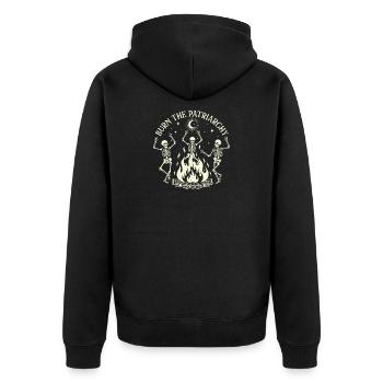 Burn The Patriarchy Gruselige Halloween-Feministin - Unisex Premium Bio Zip Hoodie - Schwarz - Hinten - Nico (187cm)