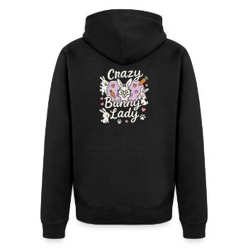 Ich liebe Angeln mit dem besten Fang meines Lebens - Unisex Premium Bio Zip Hoodie - Schwarz - Hinten - Nico (187cm)
