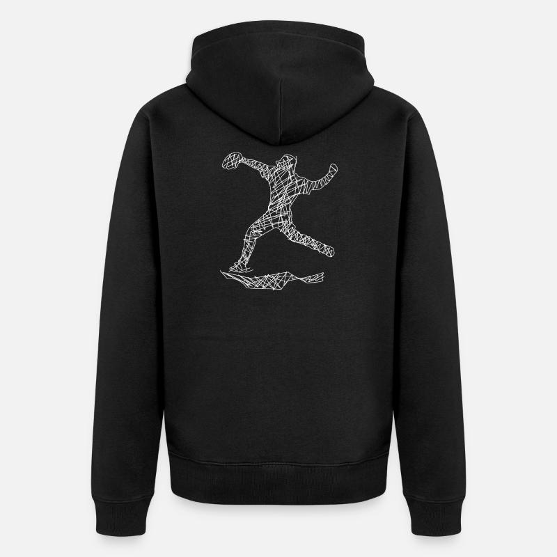 Baseball - Unisex Premium Bio Zip Hoodie - Schwarz