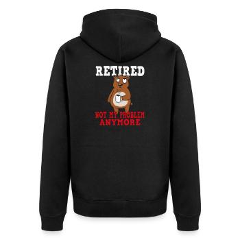 Retirement – No longer my problem - Unisex Premium Organic Zip Hoodie - black - Back - Nico (187cm)