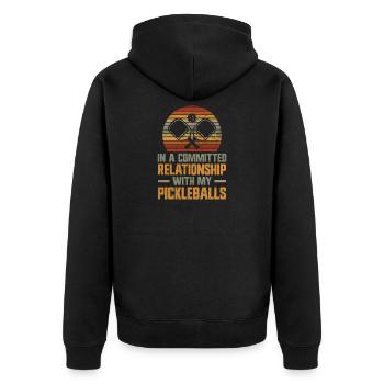 Joueur de paddleball rétro - Veste à capuche bio Premium Unisexe - noir - Dos - Nico (187cm)