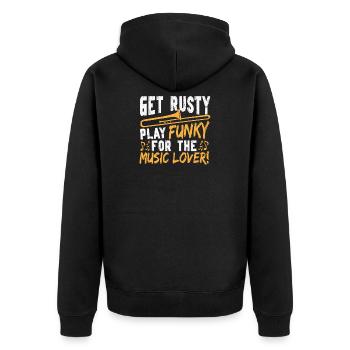 Trombonist Brass Band Marching Band Trombone Trombone - Unisex Premium Organic Zip Hoodie - black - Back - Nico (187cm)
