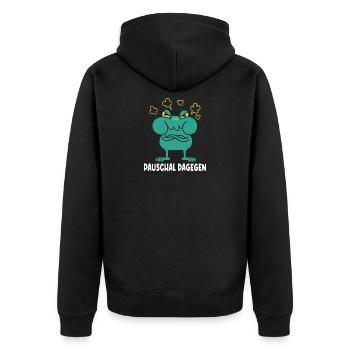 Funny Sayings Fun Outfits Irony Sarcasm - Unisex Premium Organic Zip Hoodie - black - Back - Nico (187cm)