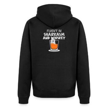 Whiskey Saying Whiskey Drinker Whiskey Lovers - Unisex Premium Organic Zip Hoodie - black - Back - Nico (187cm)