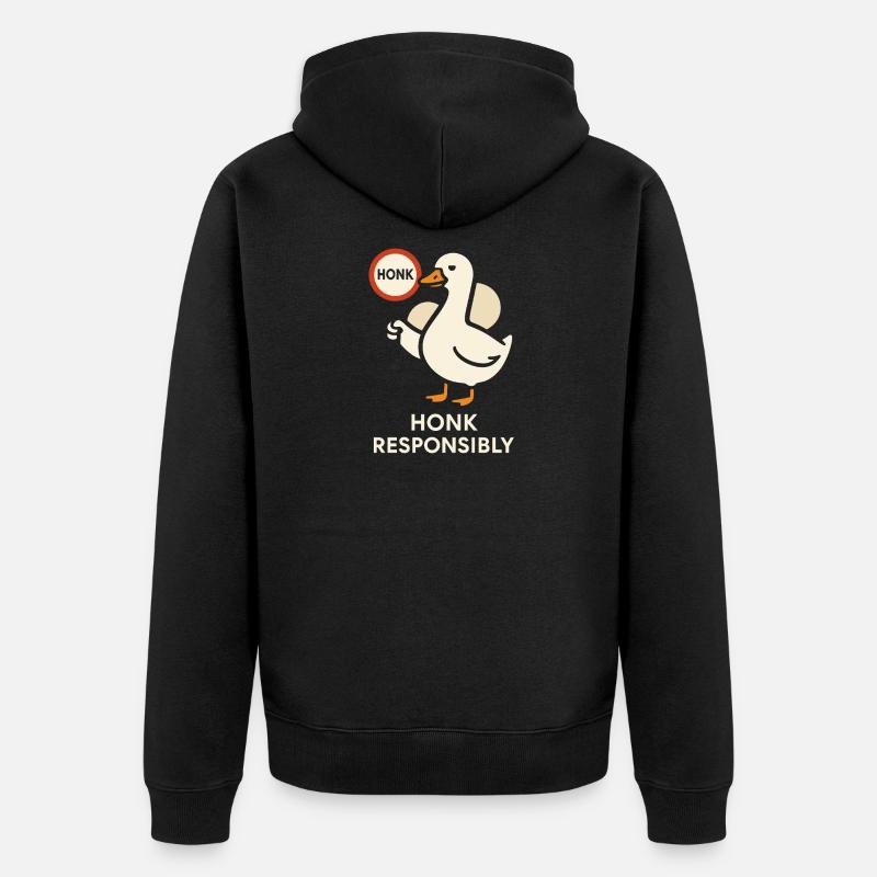Oche divertenti Meme Caos Clacson Certificato Sciocco - Felpa con cappuccio ecologica premium unisex - nero