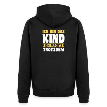 Mutter Team Mama - Unisex Premium Bio Zip Hoodie - Schwarz - Hinten - Nico (187cm)